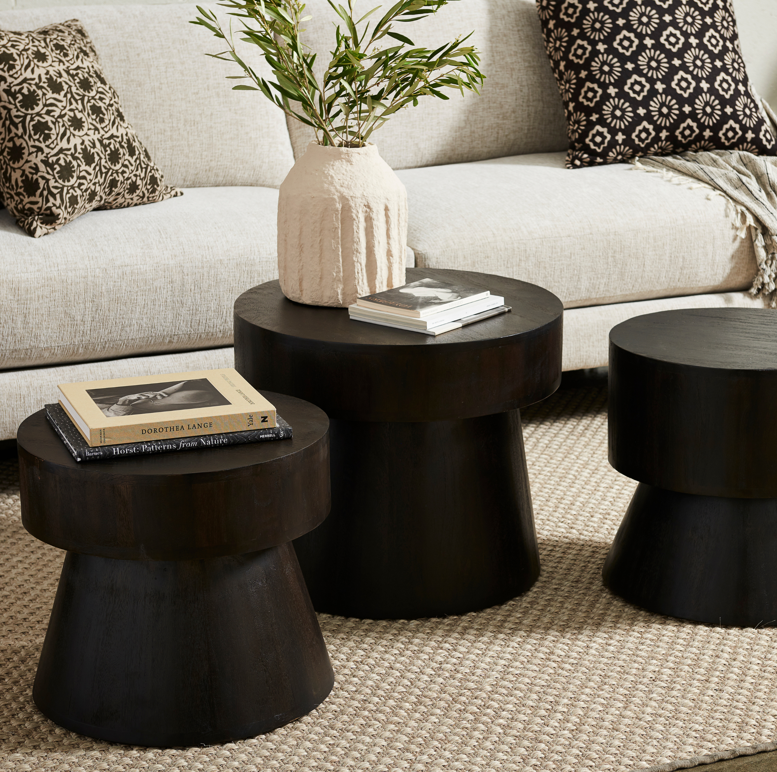 Mushroom Accent Table, Large - Brownstone