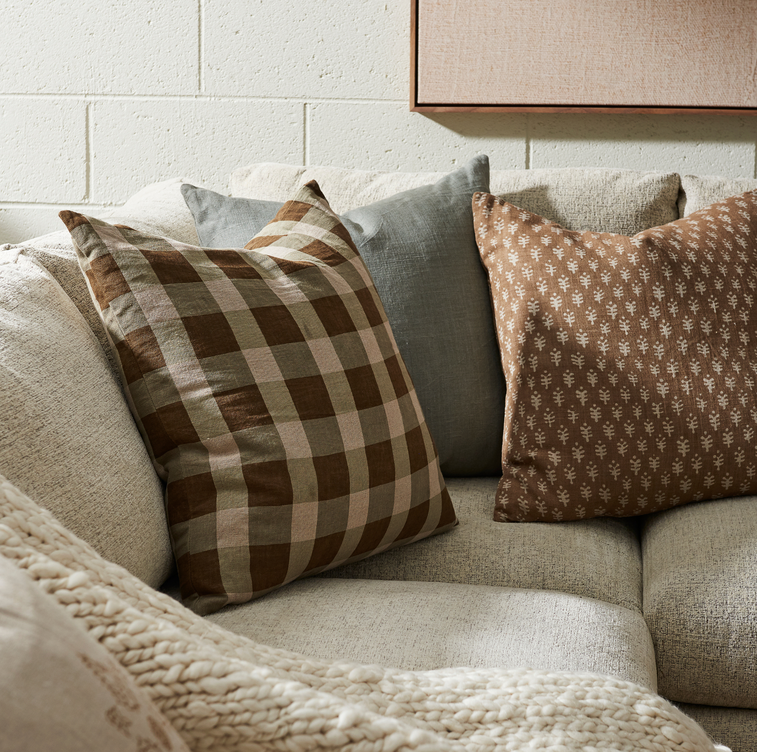 Astra Brown Pillow 22" x 22"