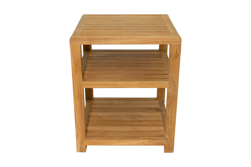 Charleston Natural Teak Spa/Bathroom - Under Sink - Storage Bench - 14"