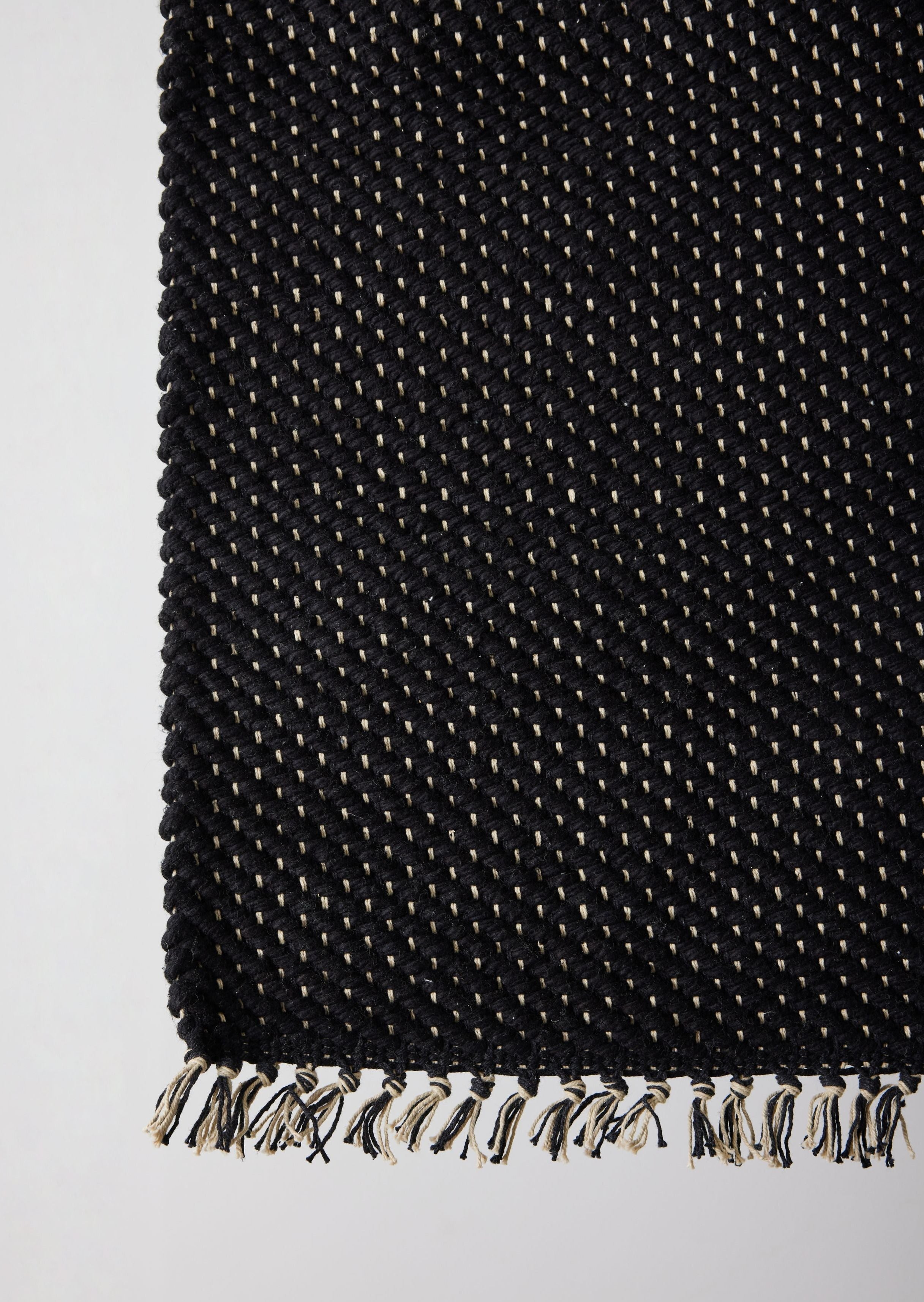 Herringbone Black Cotton Mat