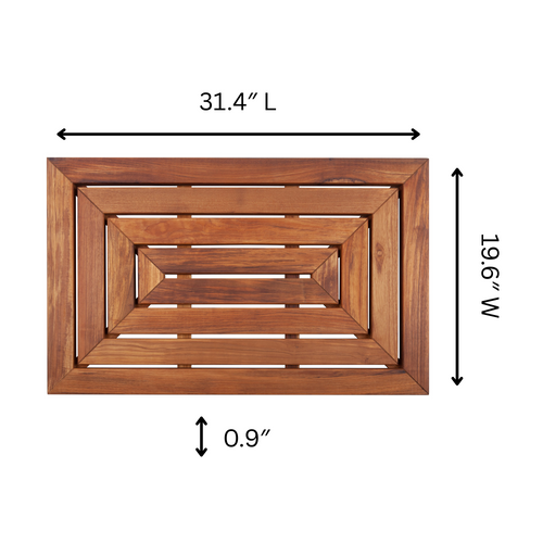 Aromi Oiled Teak Shower and Bath Mat 31.4″ x 19.6″