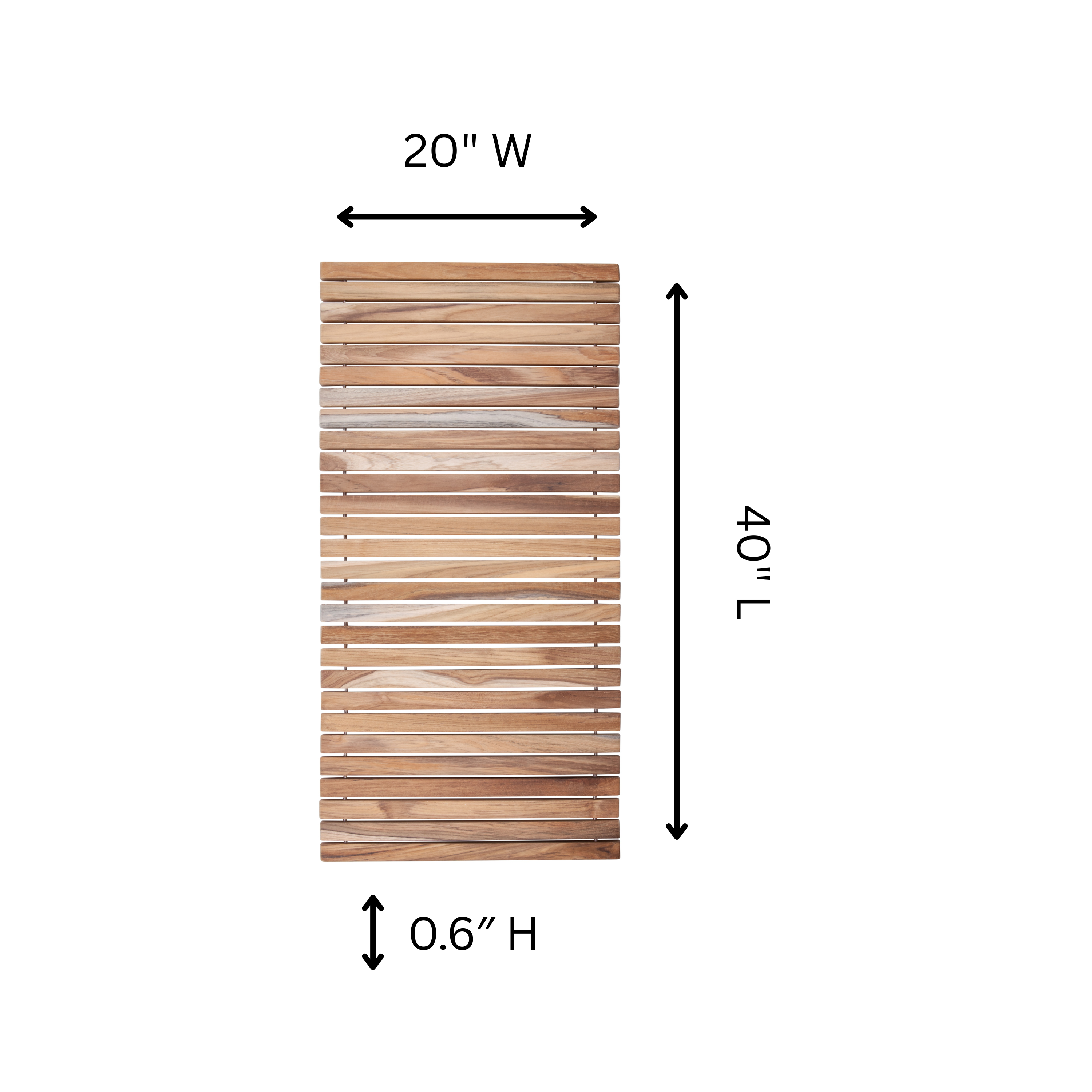 Sandpoint Natural Teak Shower and Bath String Mat 40″ x 20″ (no feet)