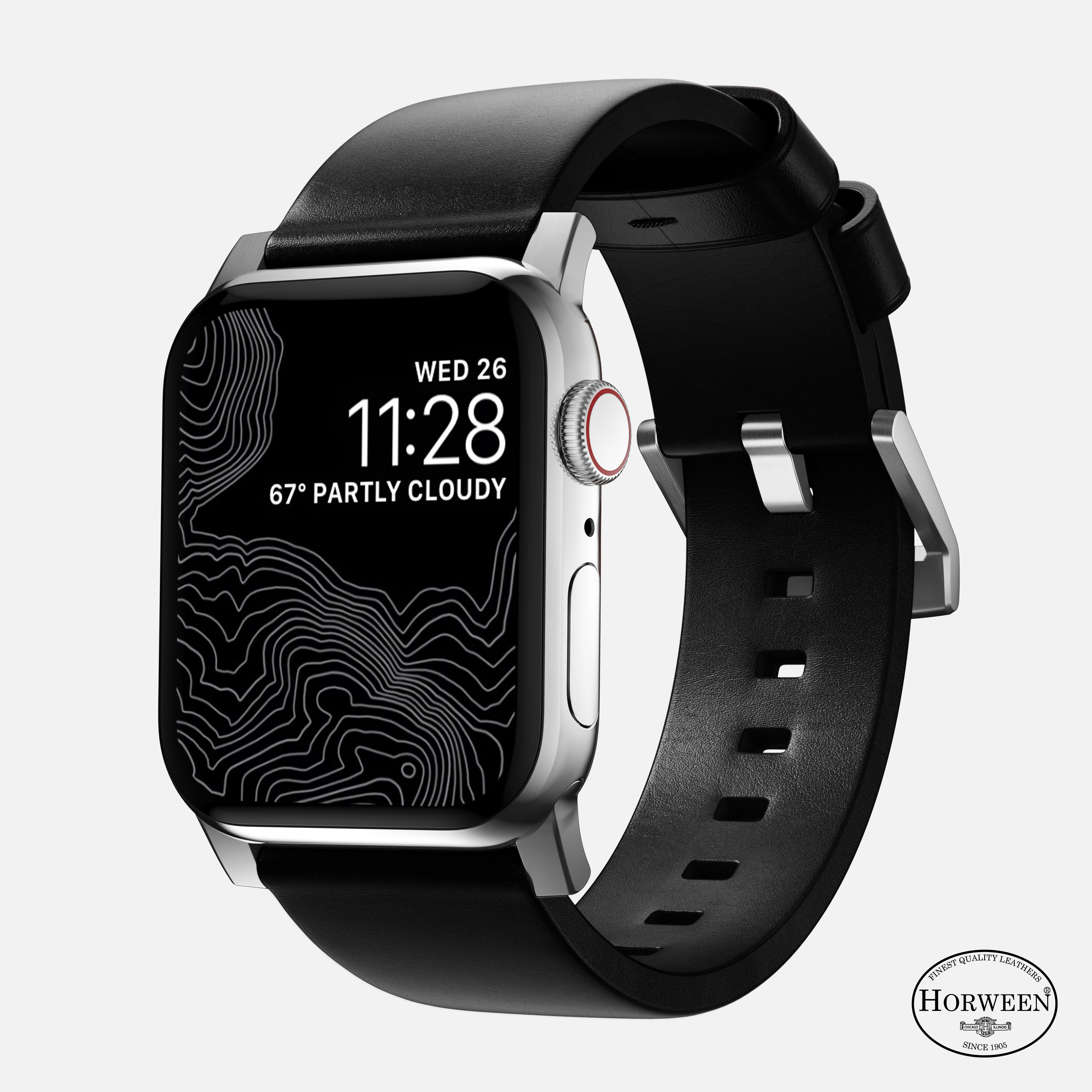 Modern Band - 46mm/49mm | Silver Hardware | Black | Horween