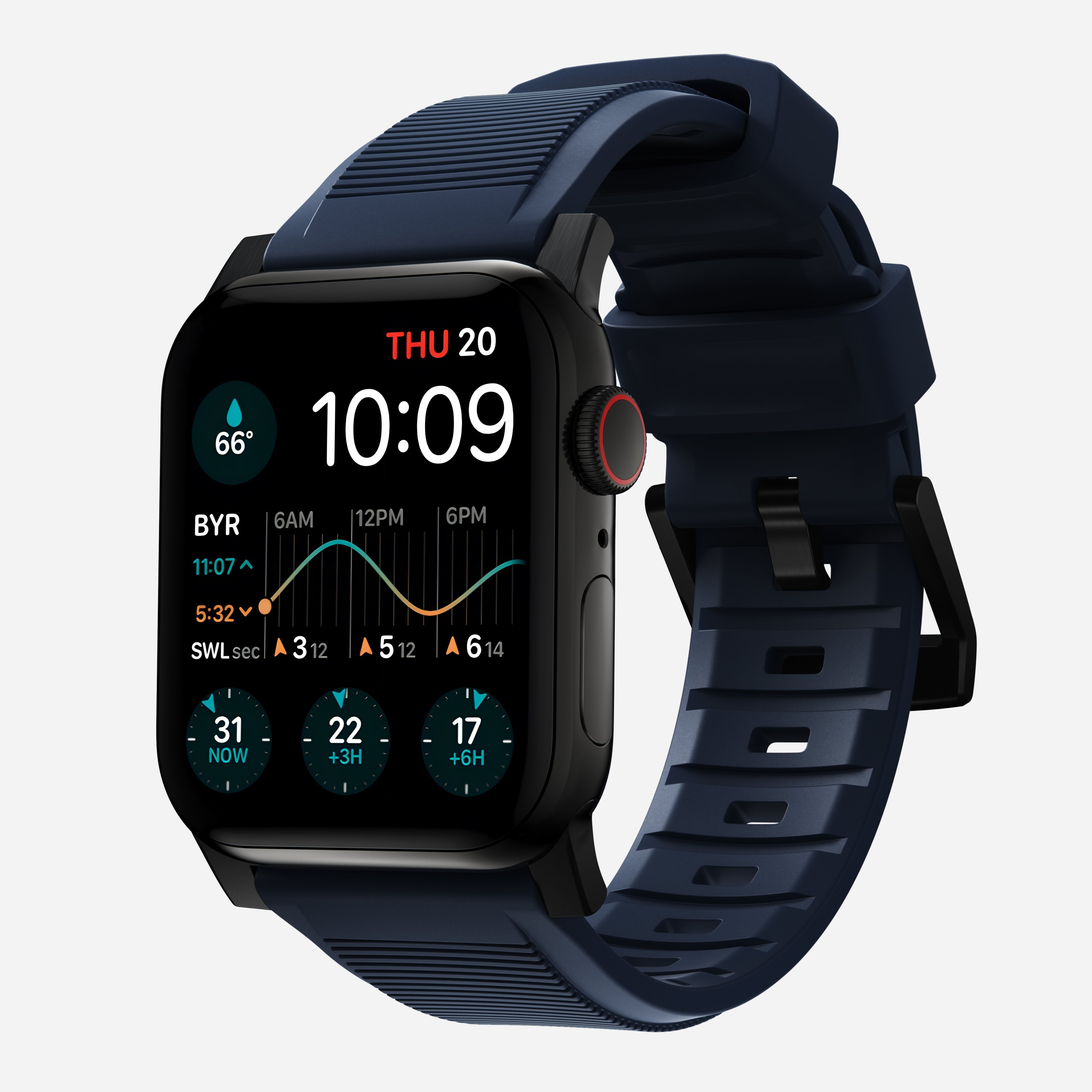 Rugged Band - 46mm/49mm | Atlantic Blue | Black Hardware