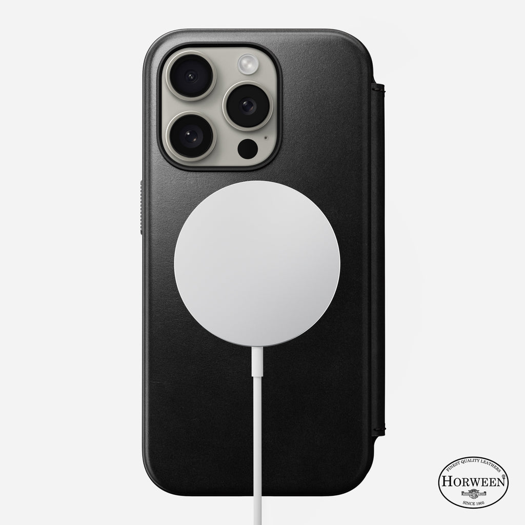 Modern Leather Folio - iPhone 15 Pro Max | Black | Horween