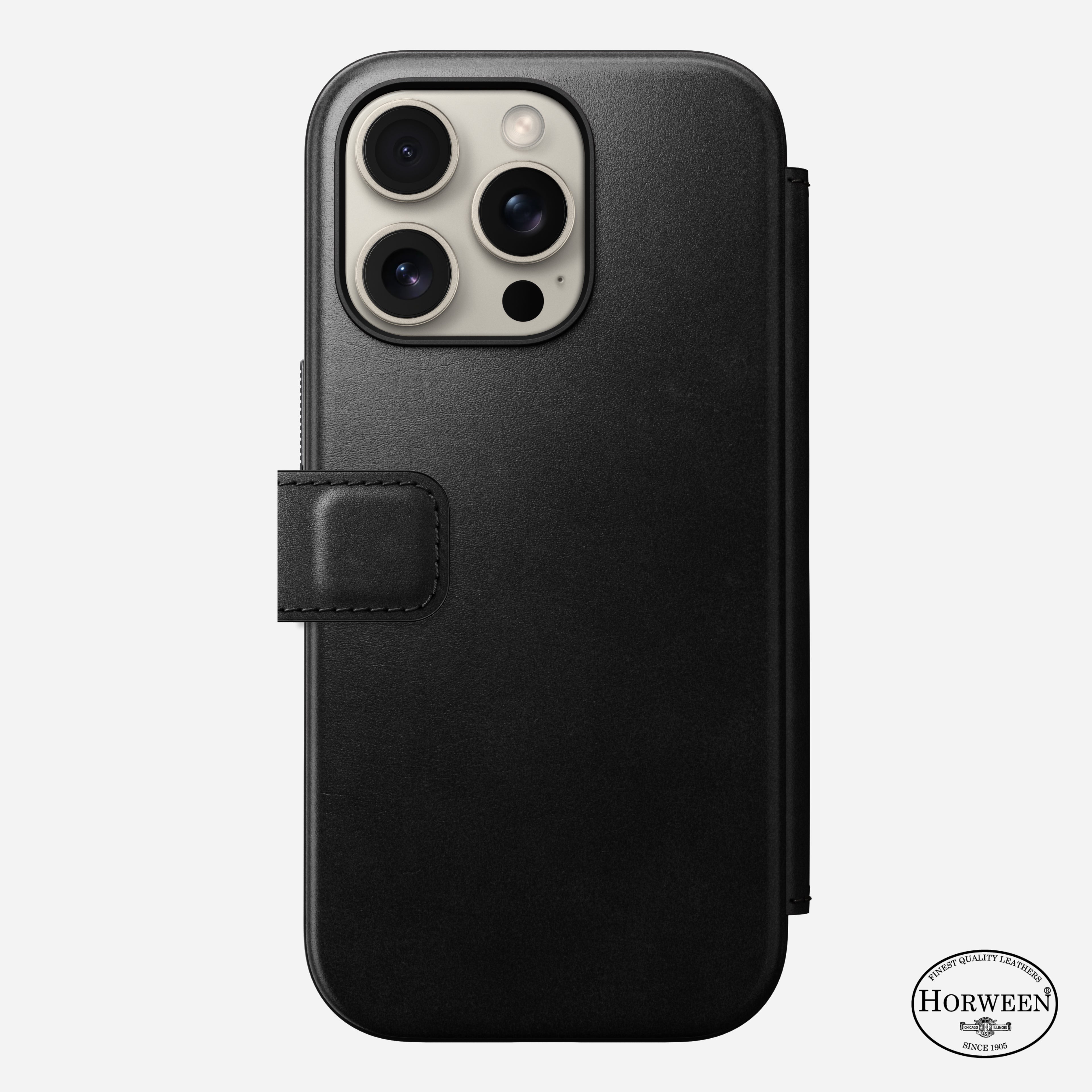 Modern Leather Folio - iPhone 16 Pro | Black | Horween