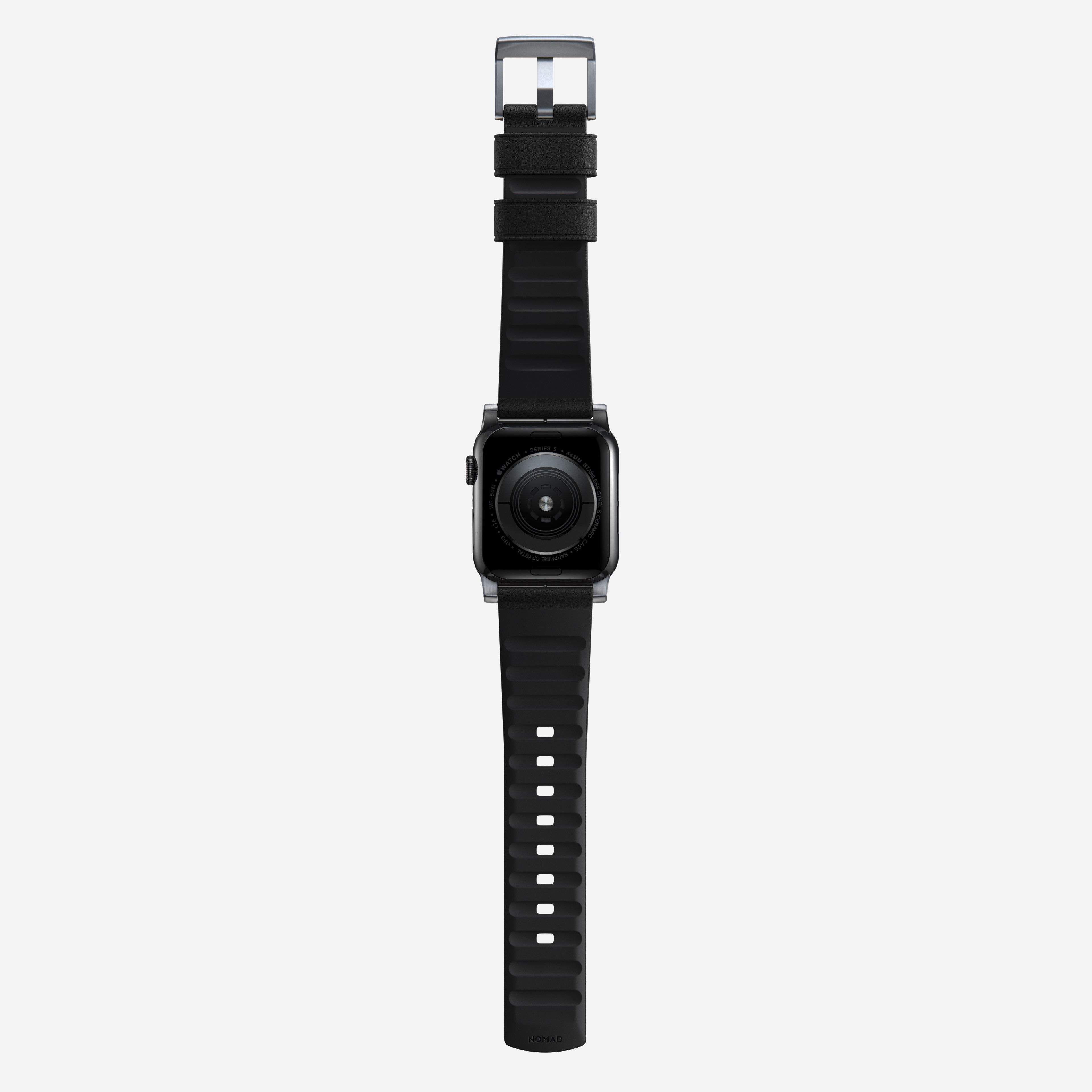 Active Band Pro - 46mm/49mm | Silver Hardware | Black Active Leather