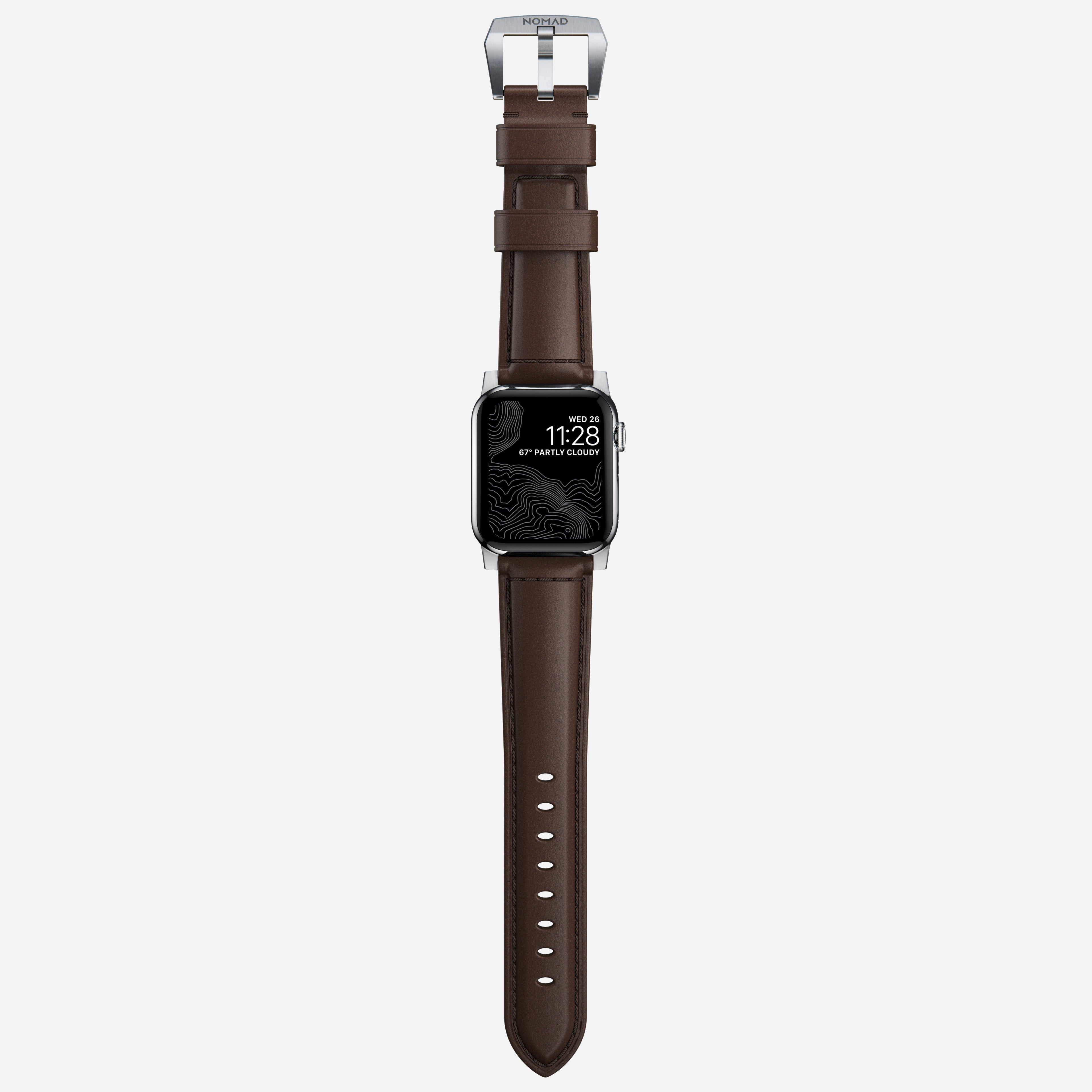 Traditional Band - 46mm/49mm | Silver Hardware | Rustic Brown | Horween