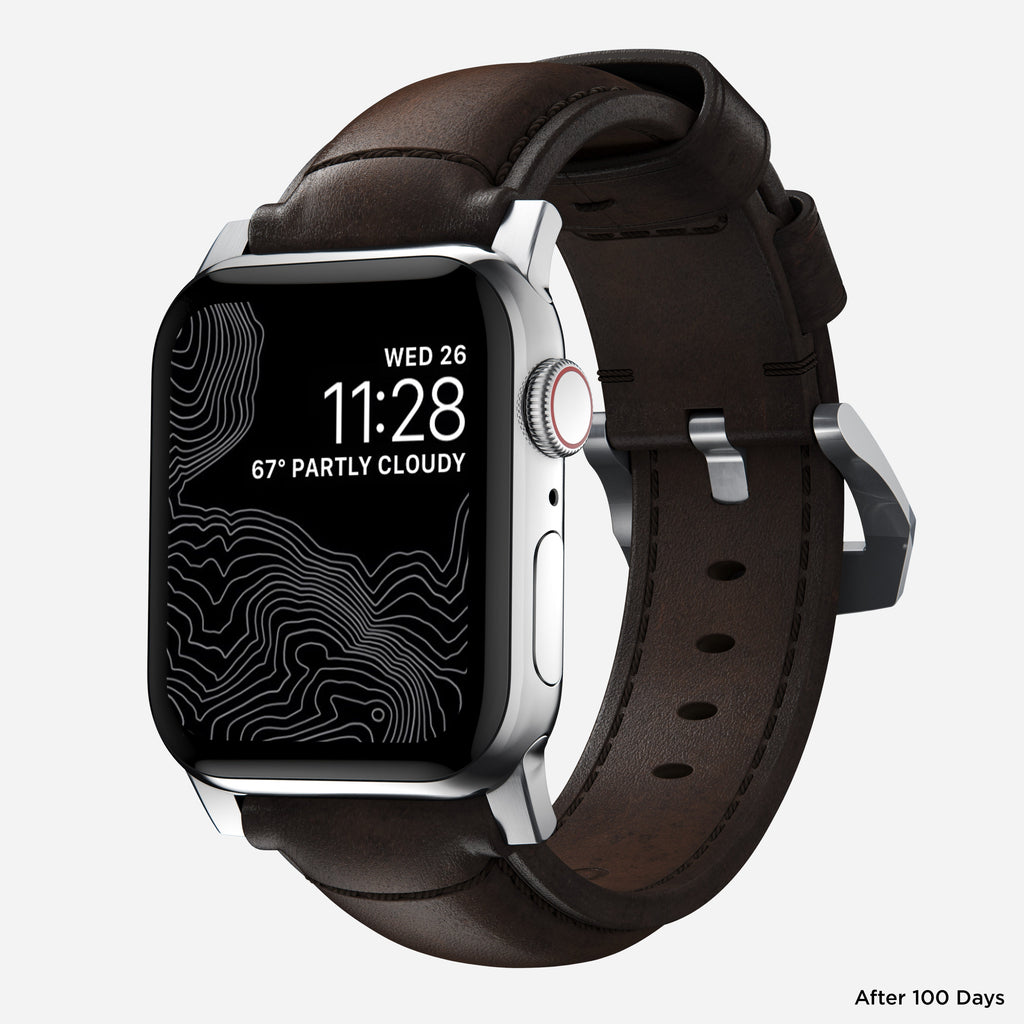 Traditional Band - 46mm/49mm | Silver Hardware | Rustic Brown | Horween