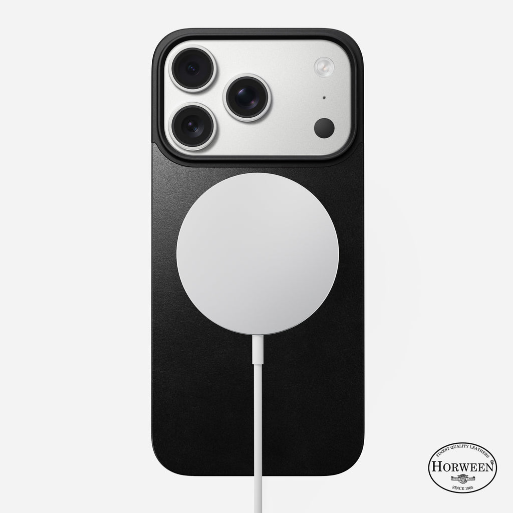 Magnetic Leather Back - iPhone 17 Pro | Black | Horween | MagSafe