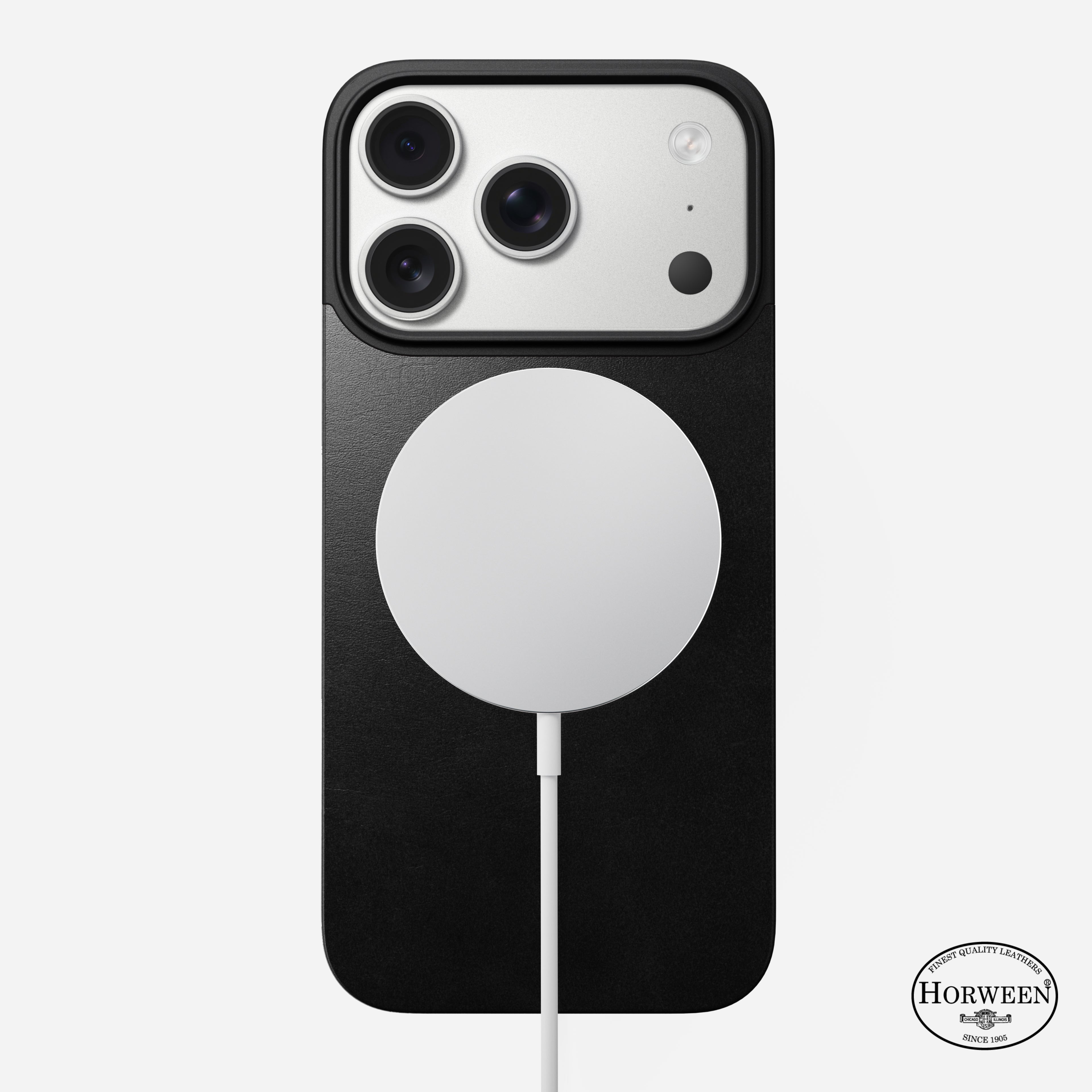Magnetic Leather Back - iPhone 17 Pro | Black | Horween | MagSafe