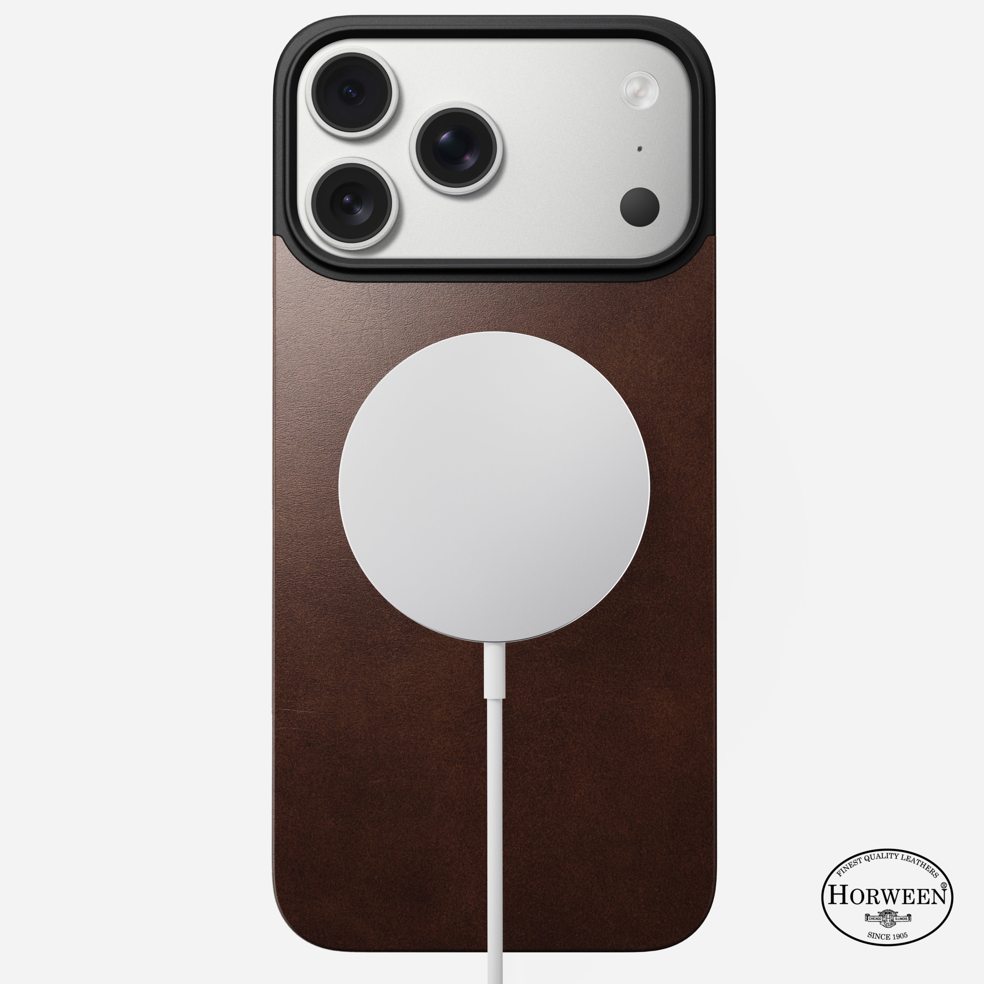 Magnetic Leather Back - iPhone 17 Pro Max | Rustic Brown | Horween | MagSafe
