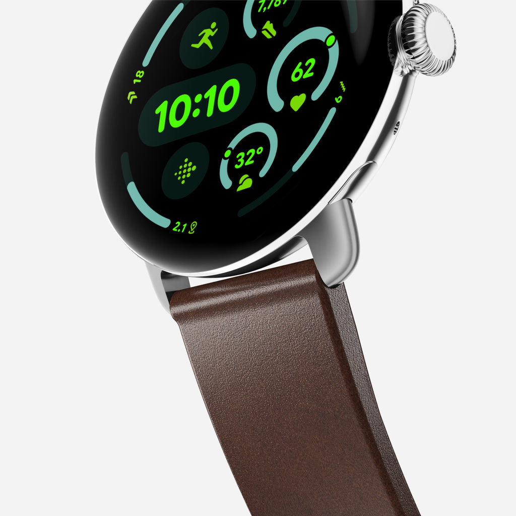 Active Band Pro - Pixel Watch | 45mm | Silver Hardware | Horween Brown