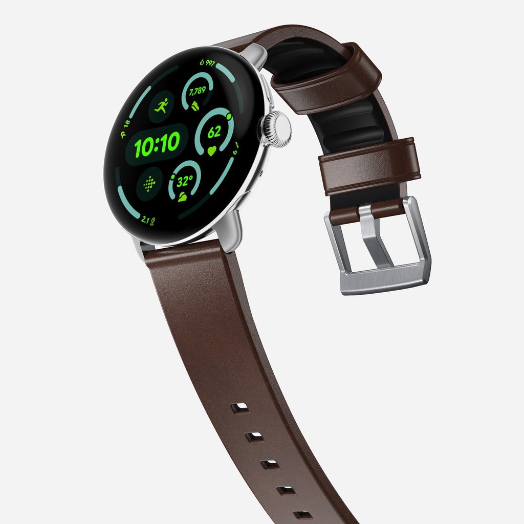 Active Band Pro - Pixel Watch | 45mm | Silver Hardware | Horween Brown