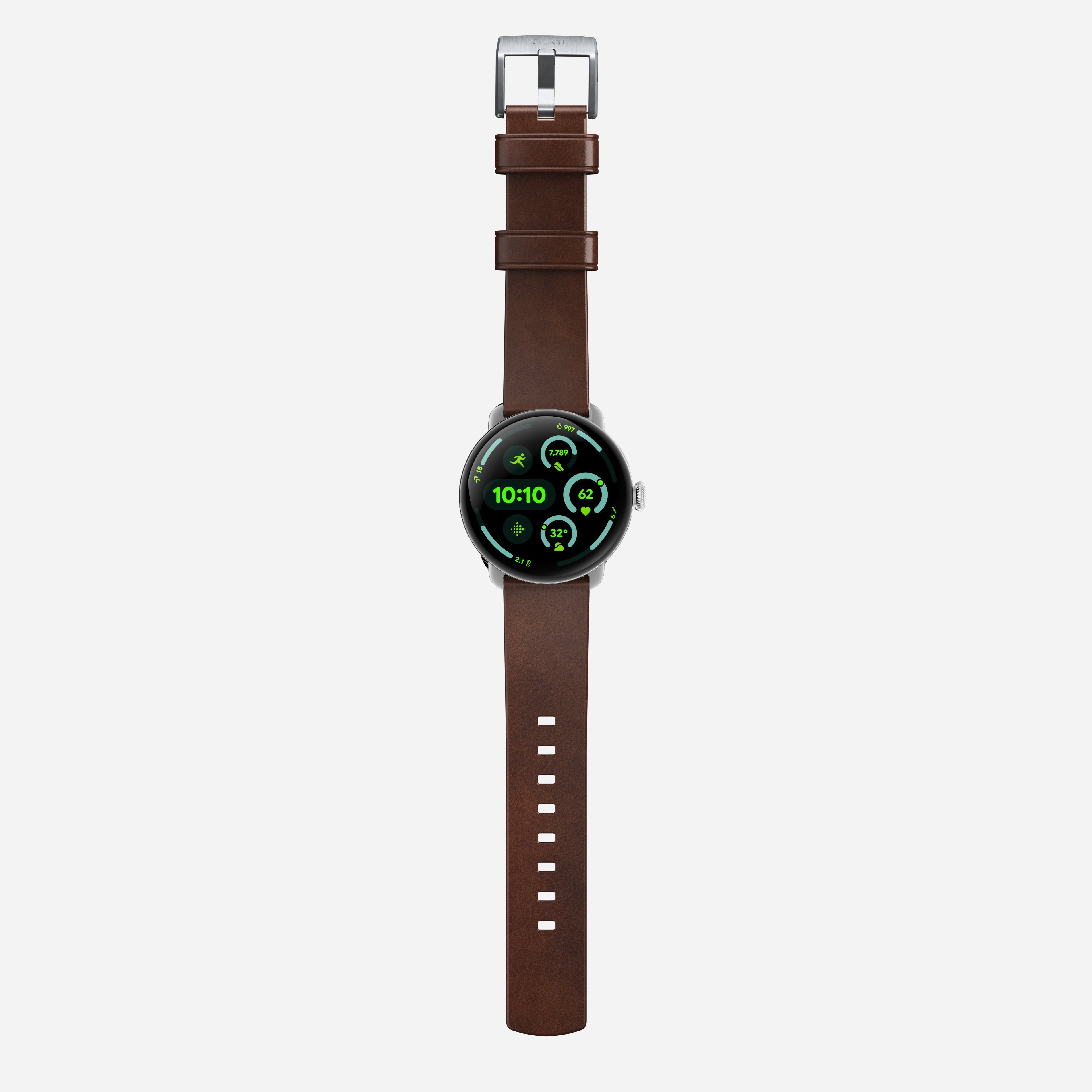 Active Band Pro - Pixel Watch | 45mm | Silver Hardware | Horween Brown