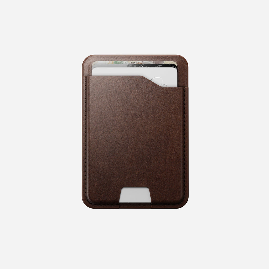 Leather Mag Wallet with Find My Tracking - Rustic Brown | Horween