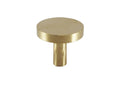 Modern Round Knob, Brass