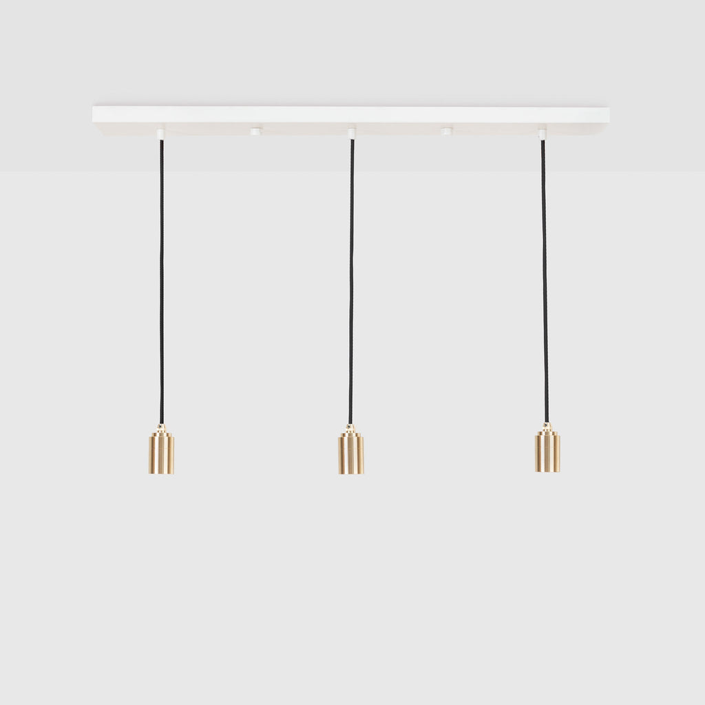 Linear Triple Pendant in Brass