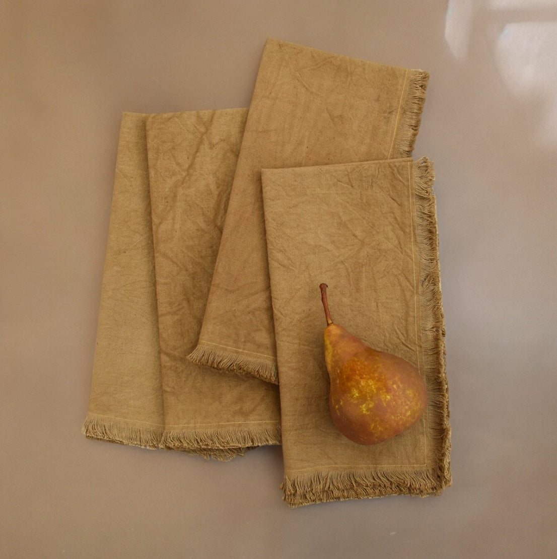 Camel Cotton Napkins (Set of 4) by CECILIADENADIE studio