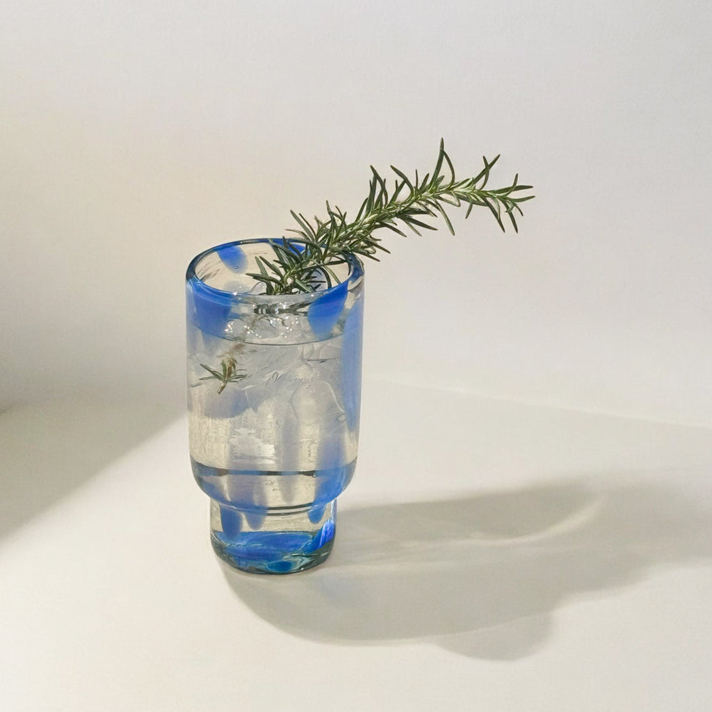 Frida Tall Glasses Blue & Clear (Set of 4) by MESO
