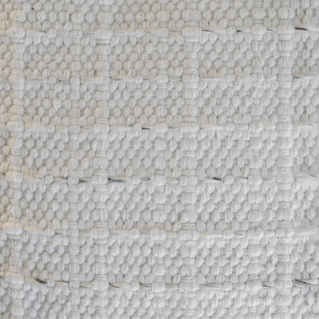 Square Striped Woven Ottoman Pouf