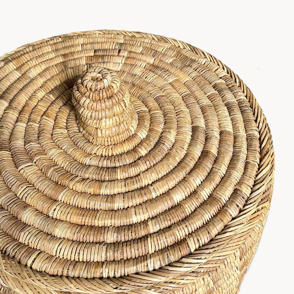 Palm Lidded Storage Baskets