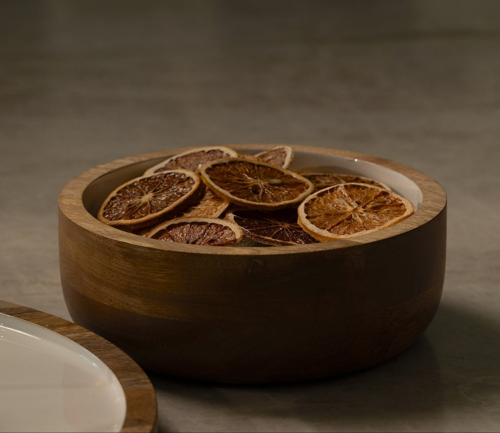 Hayes Wood + White Nesting Bowls, Set of 2
