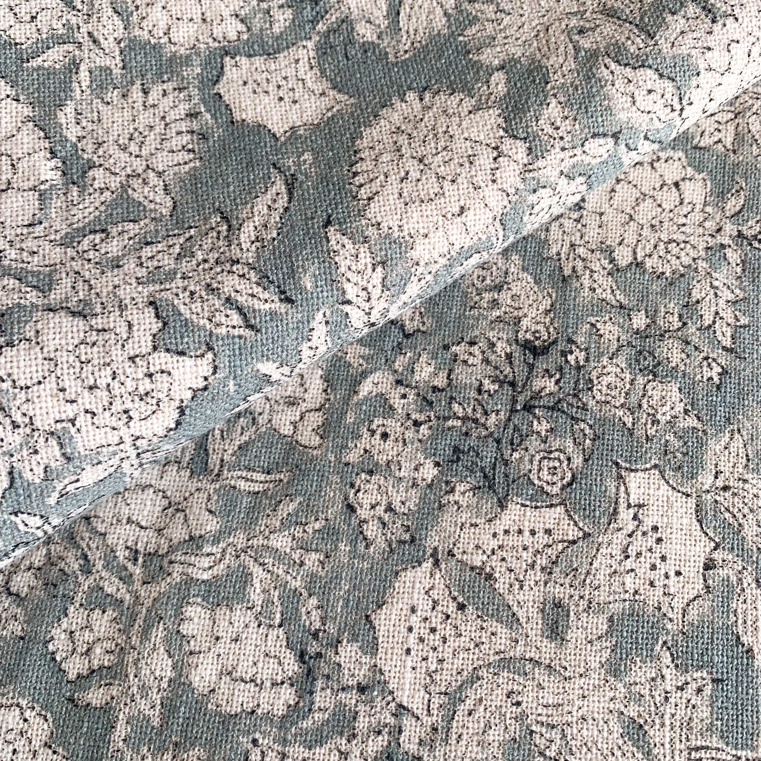 Chloe Floral Block Printed Pillow Cover | Blue