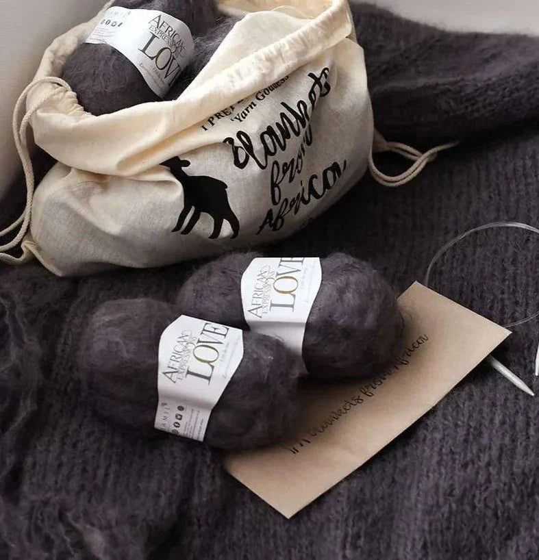 Grey Knit-Your-Own Love Poncho Kit
