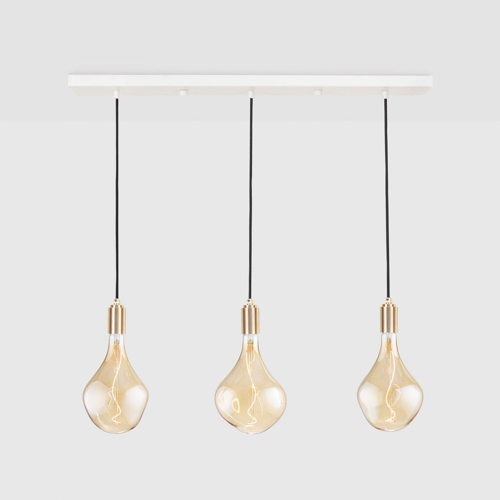 Linear Triple Pendant in Brass