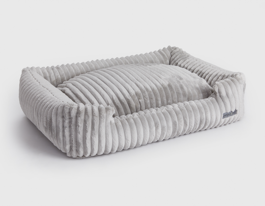 Luna Grey Corduroy Lounge Dog Bed