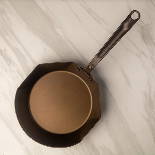 8",10",12" Hybrid Carbon Steel Skillets Set - Hand Forged