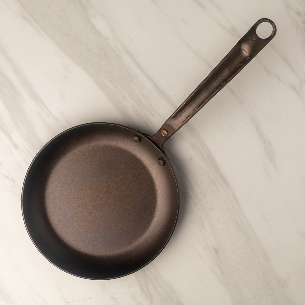 8" Round Carbon Steel Skillet - Hand Forged