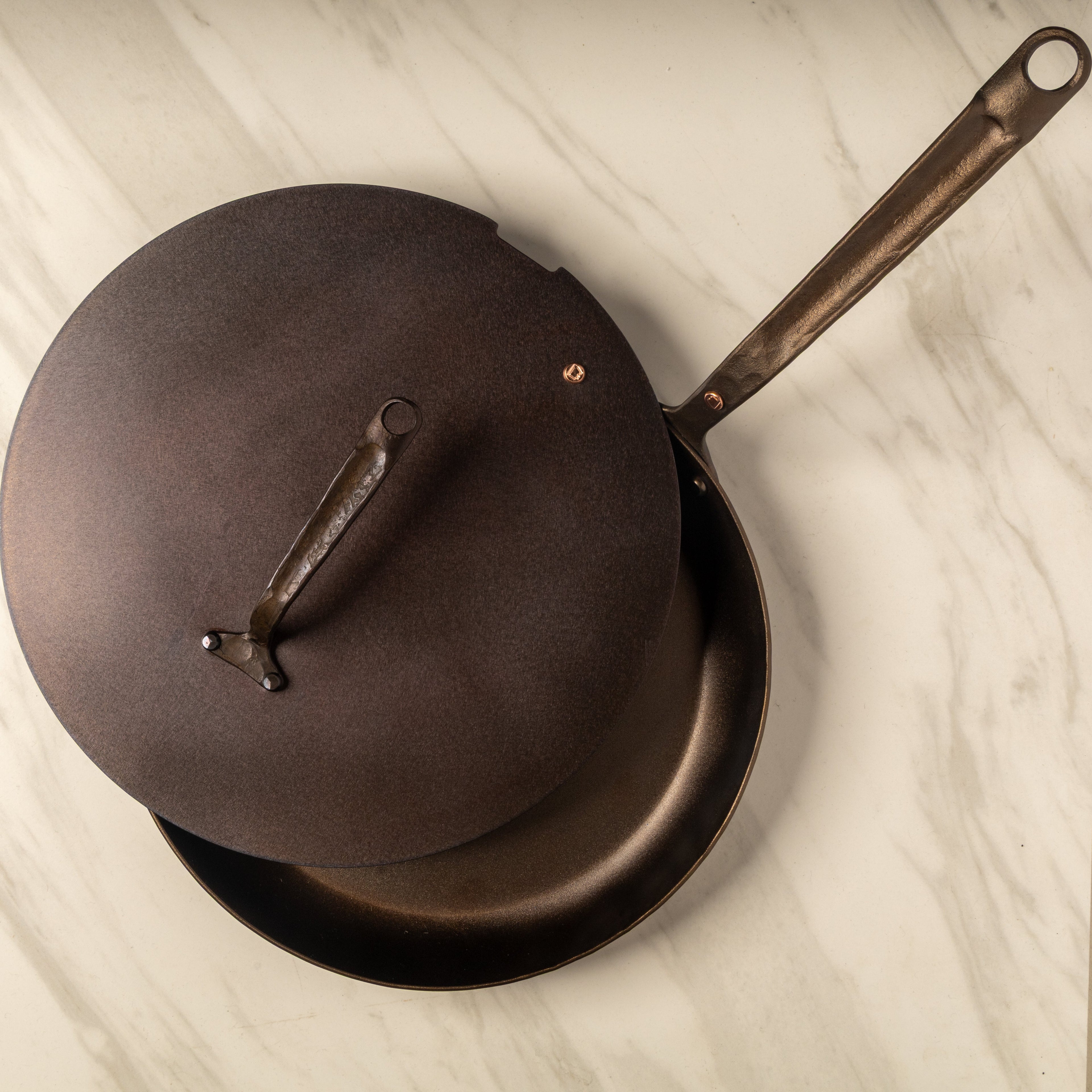 12" Round Carbon Steel Skillet - Hand Forged