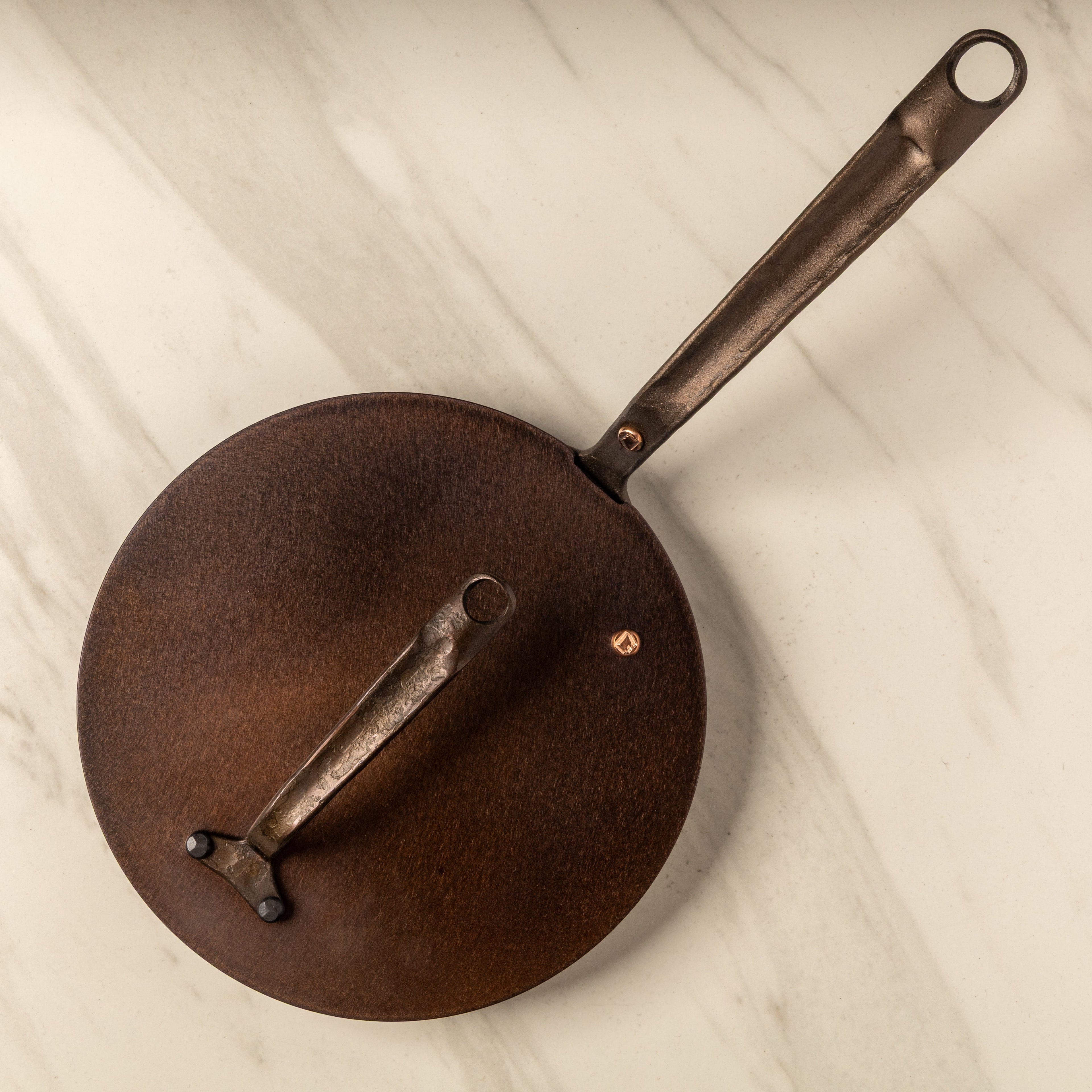 8" Round Carbon Steel Skillet - Hand Forged