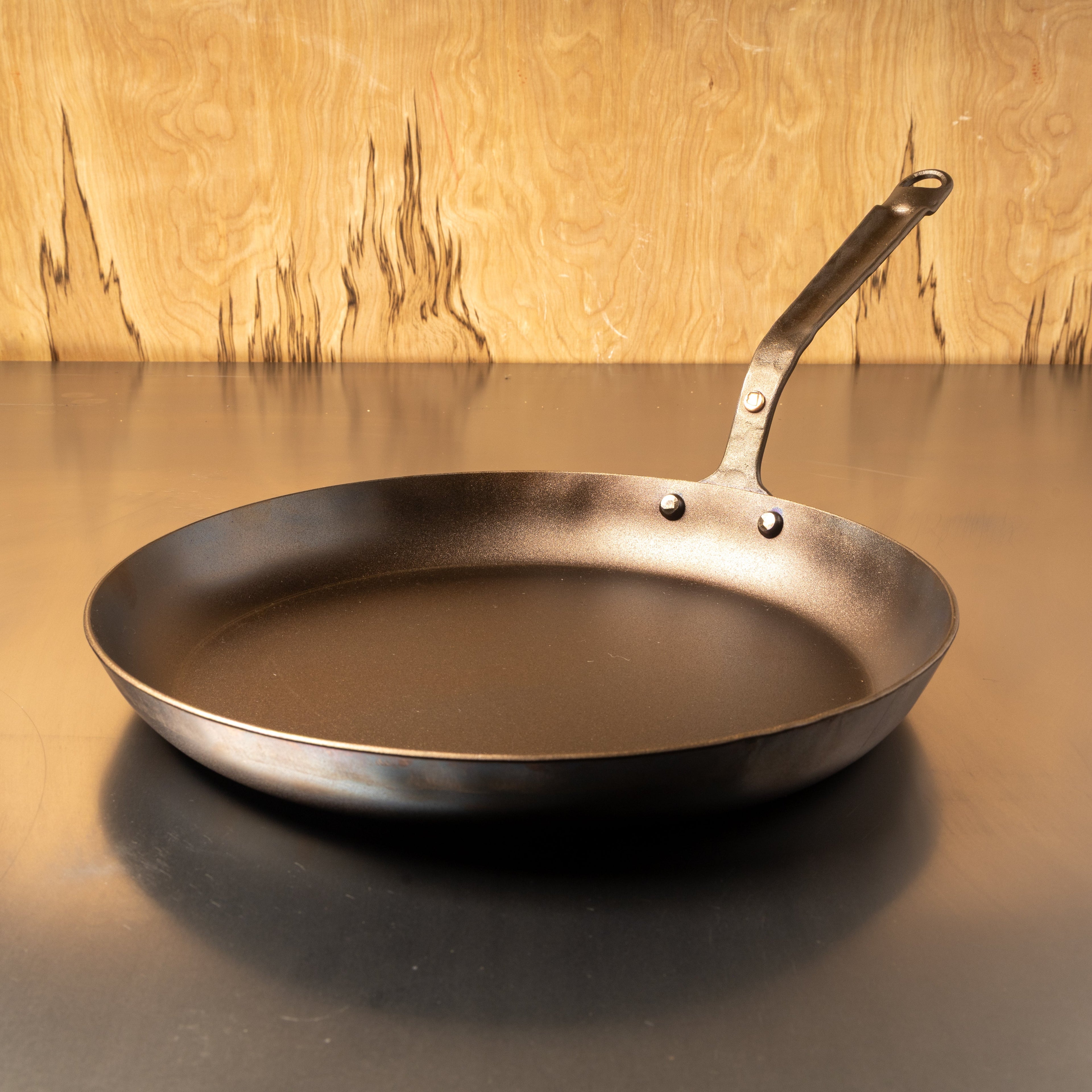 8",10",12" Round Carbon Steel Skillets Set - Hand Forged