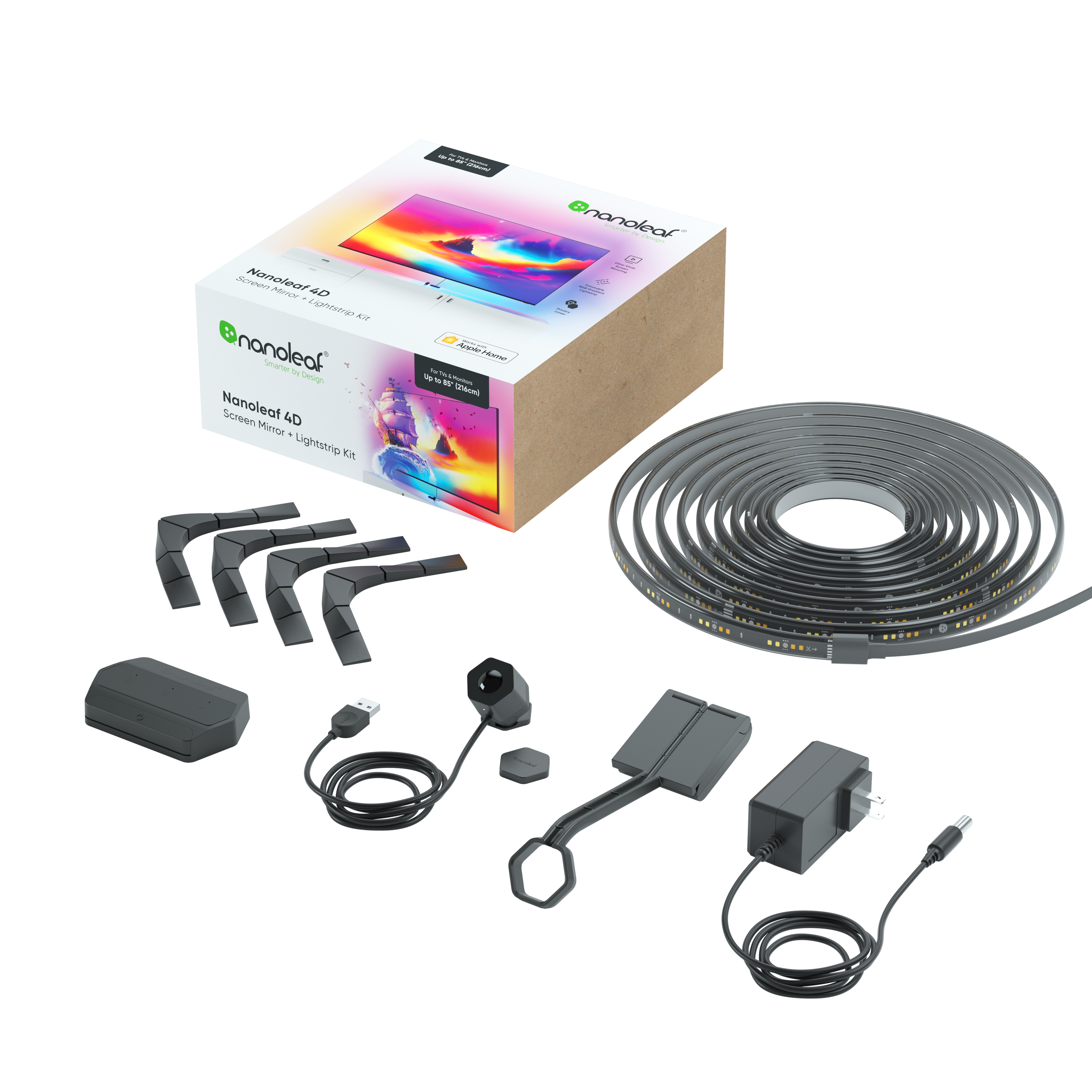 Nanoleaf 4D Screen Mirror + Lightstrip Kit (For TVs and Monitors up to 85")