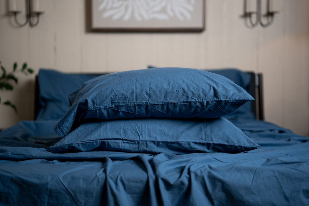 Crinkle Percale Organic Cotton Sheet Set + Pillowcases (Final Sale)