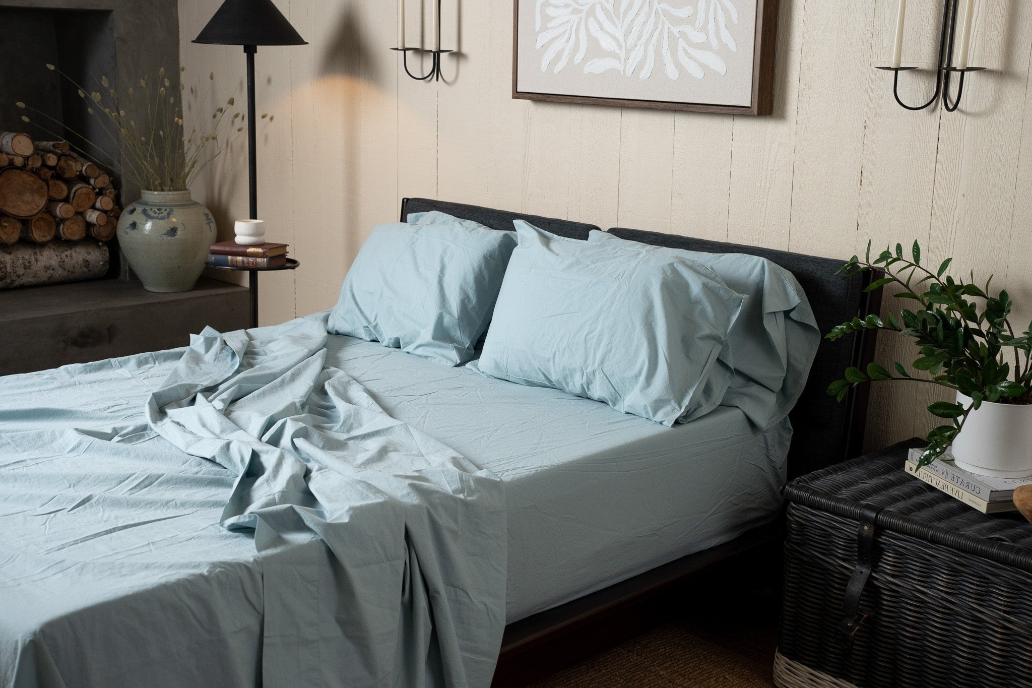 Crinkle Percale Organic Cotton Sheet Set + Pillowcases (Final Sale)