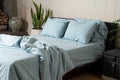 Crinkle Percale Organic Cotton Duvet Cover Set + Shams (Final Sale)