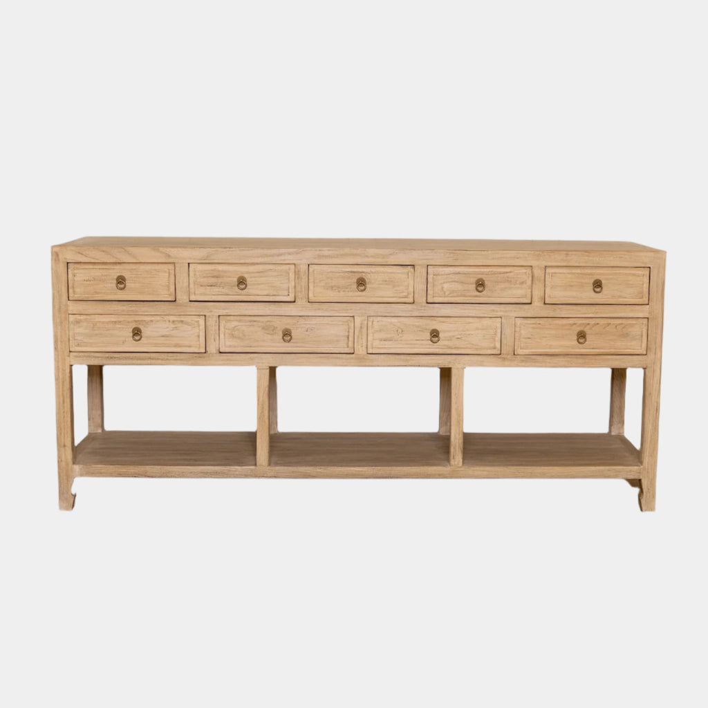 Nine Drawer Elm Sideboard