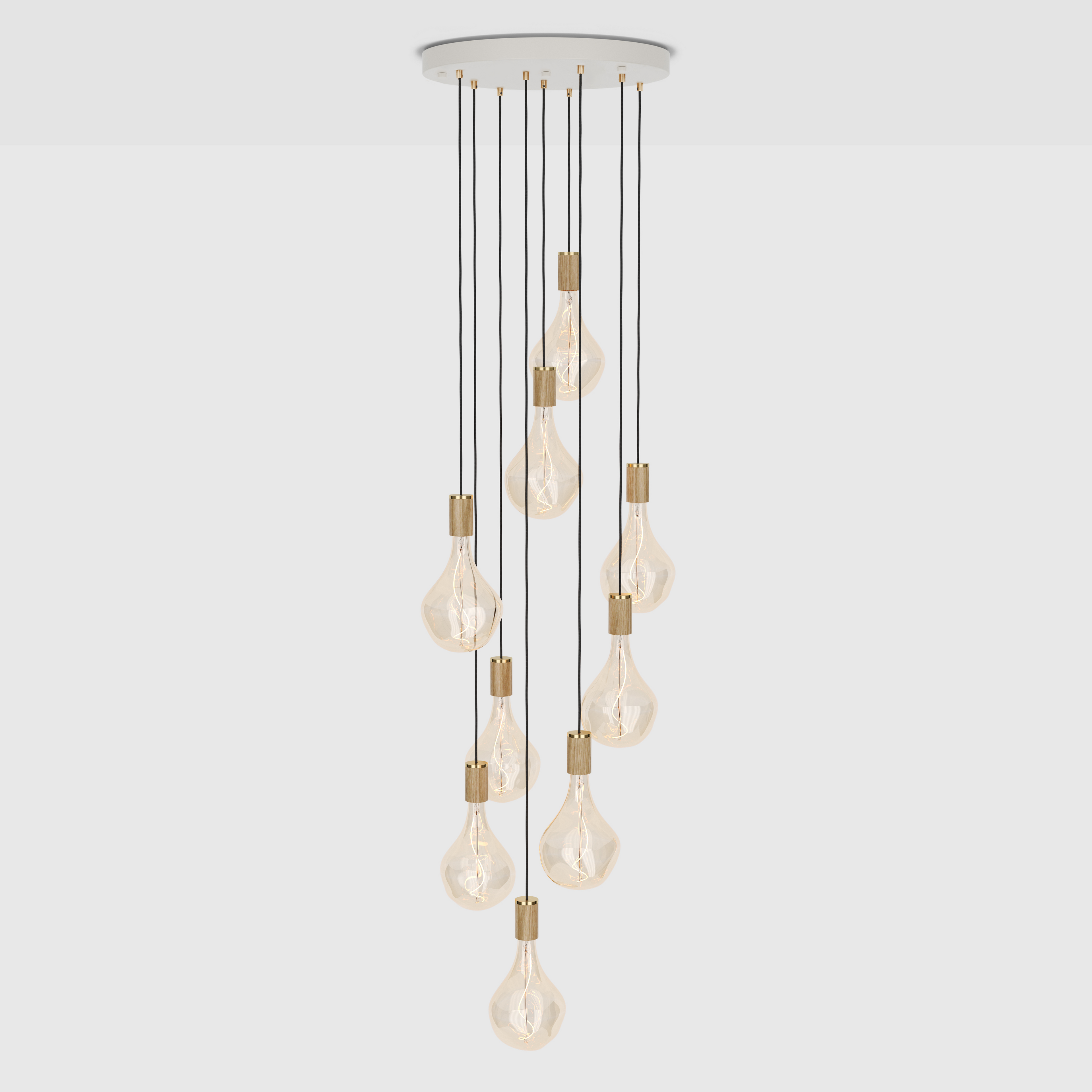 Nine Pendant in Oak + Voronoi II