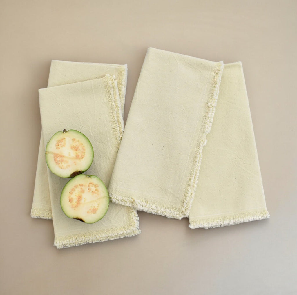 Natural Ivory Napkins (Set of 4) by CECILIADENADIE studio