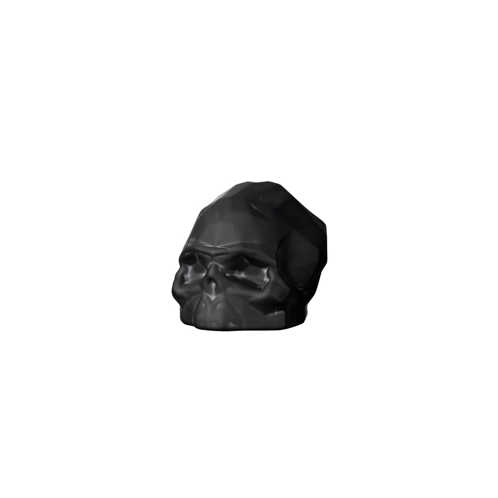 Memento Mori Faceted Skull Sandblasted Black Small