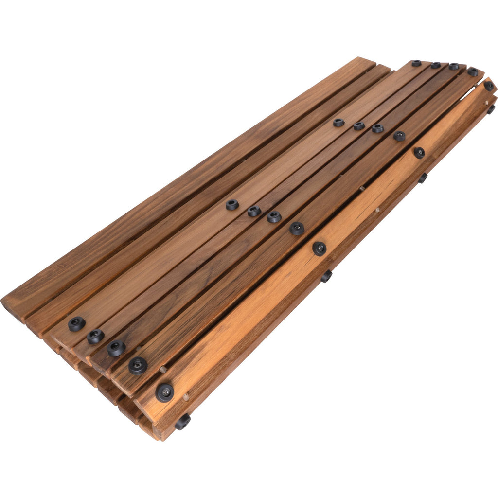 Belize Teak String Mat with Rubber Footing 31.4" x 19.6"