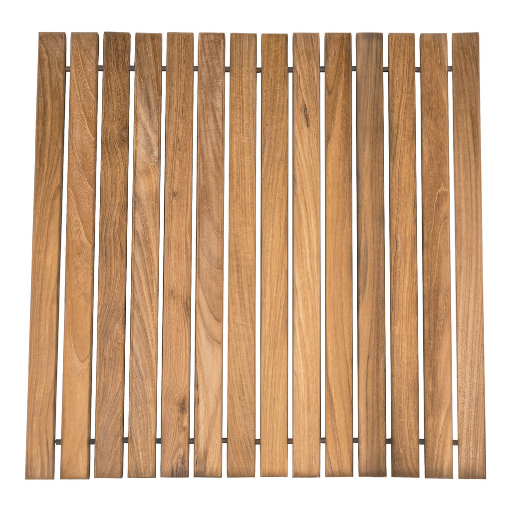Bahama Teak Shower and Bath String Mat with Rubber Footing 19.6″ x 19.6″