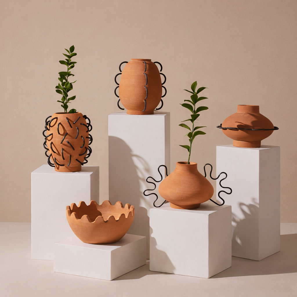 Eli Terracotta Vessel by Diego Olivero Studio