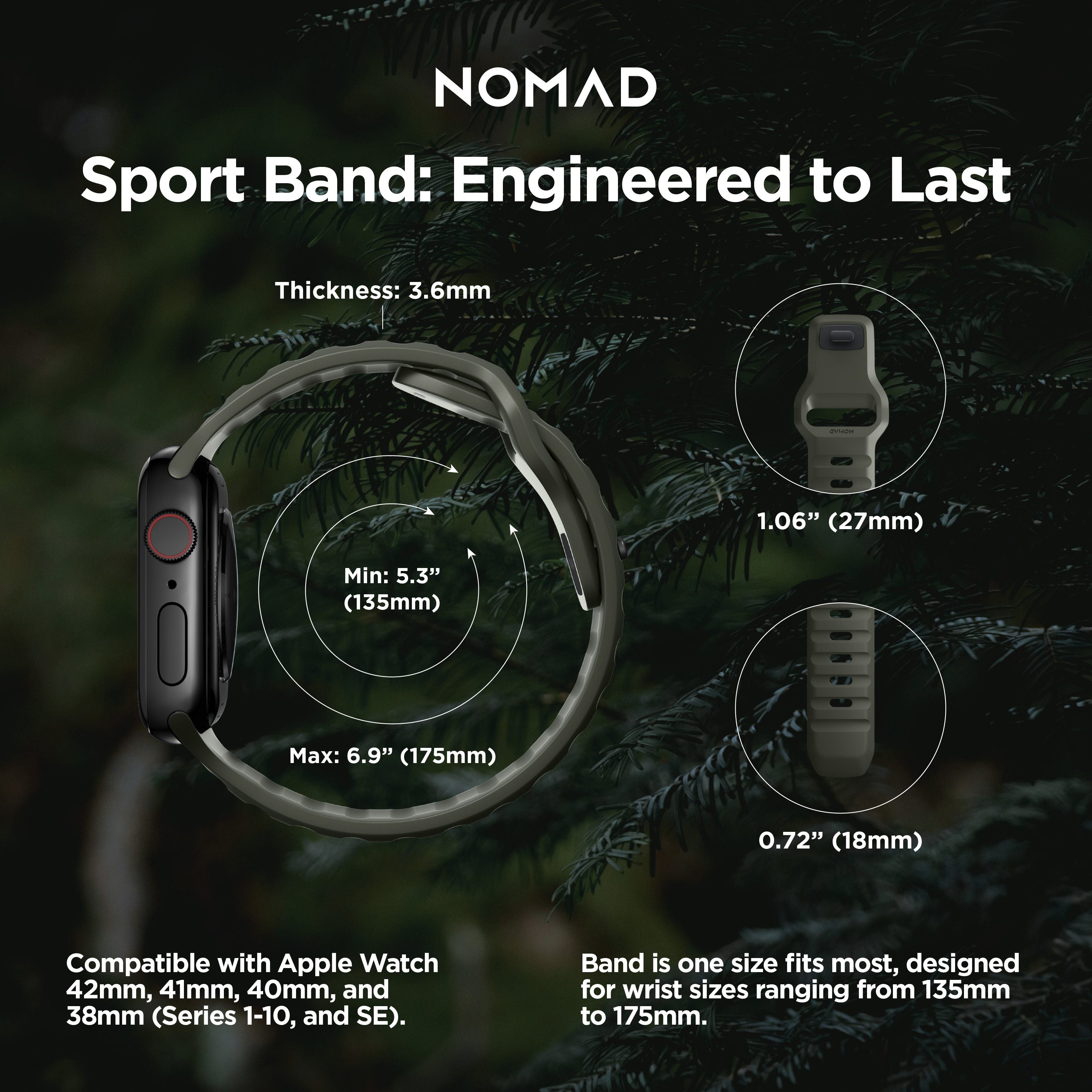 Sport Band - 41mm/42mm | Ash Green