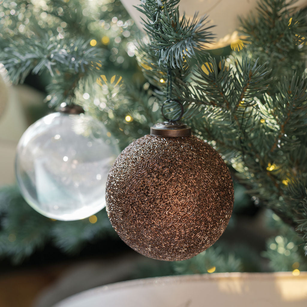 4" Clear Glass Ornament