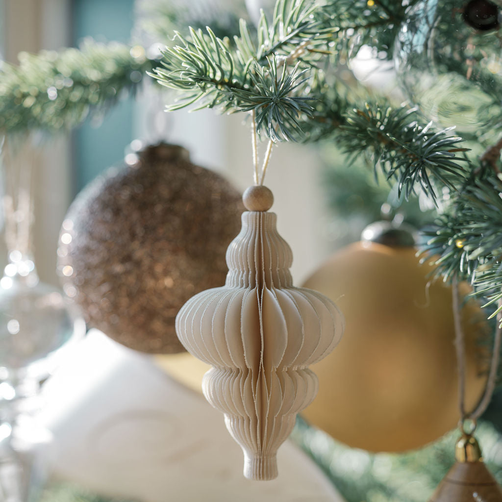 4" Matte Antique Gold Glass Ornament